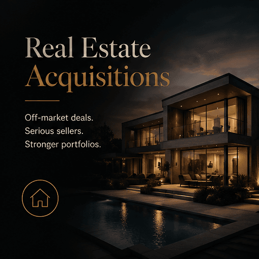 Real Estate Acquisitions — off-market deals, serious sellers, stronger portfolios
